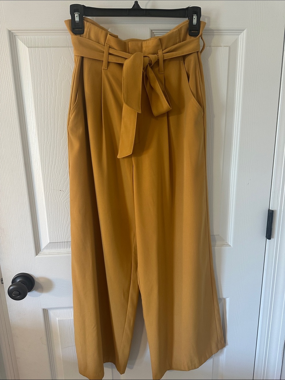 Gibson Latimer Paperbag Wide-Leg Tie Waist Pants with tie front detail.